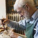 Violin maker at work
