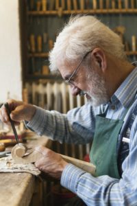 Violin maker at work