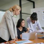 Young businesswoman working at at office